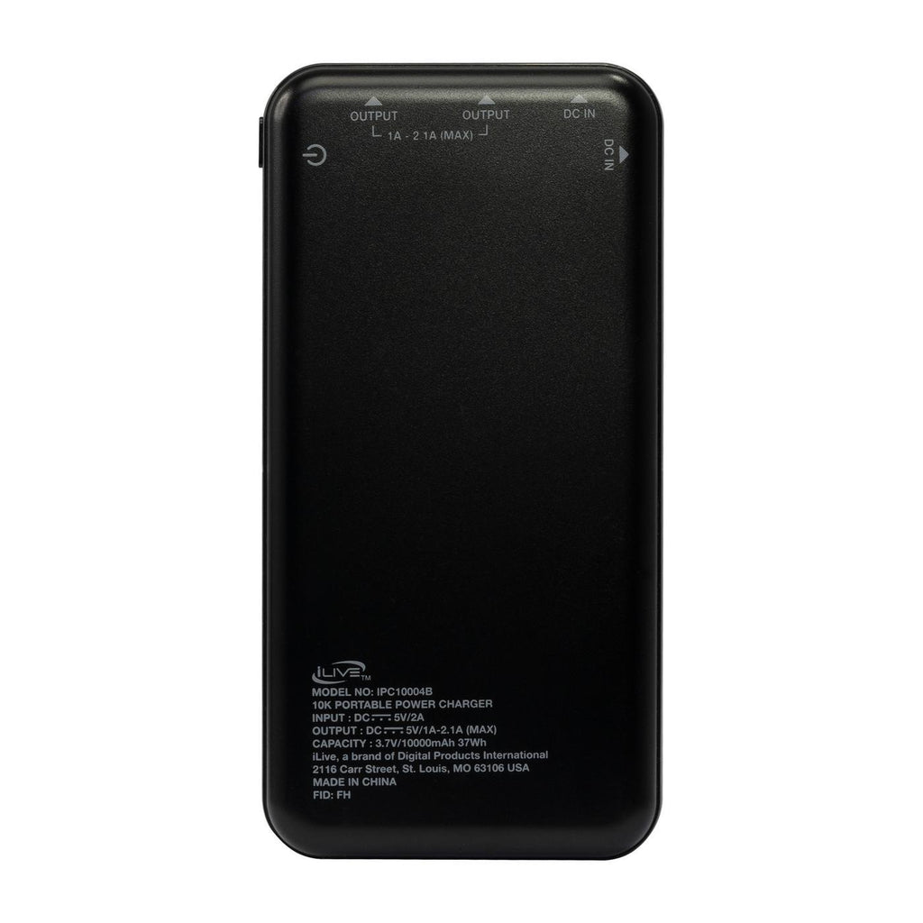 iLive Dual USB Power Bank, 10,000 mAh - Black - View 5