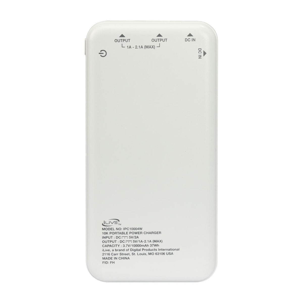 iLive Dual USB Power Bank, 10,000 mAh - White - View 5
