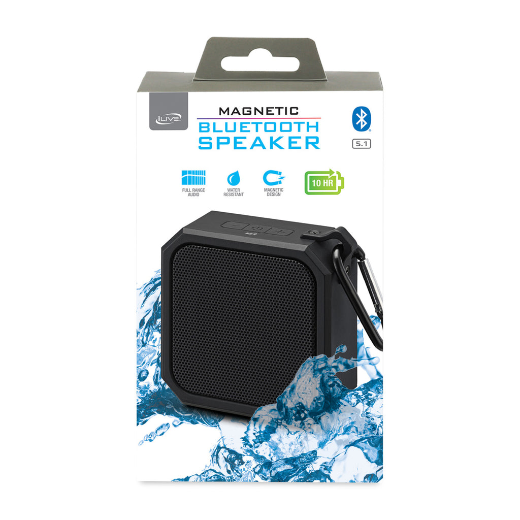 iLive Magnetic Bluetooth Speaker, Water Resistant - Black - View 8