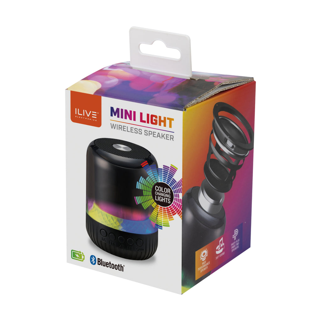 iLive Mini LED Speaker with Phone Stand - Black - View 8