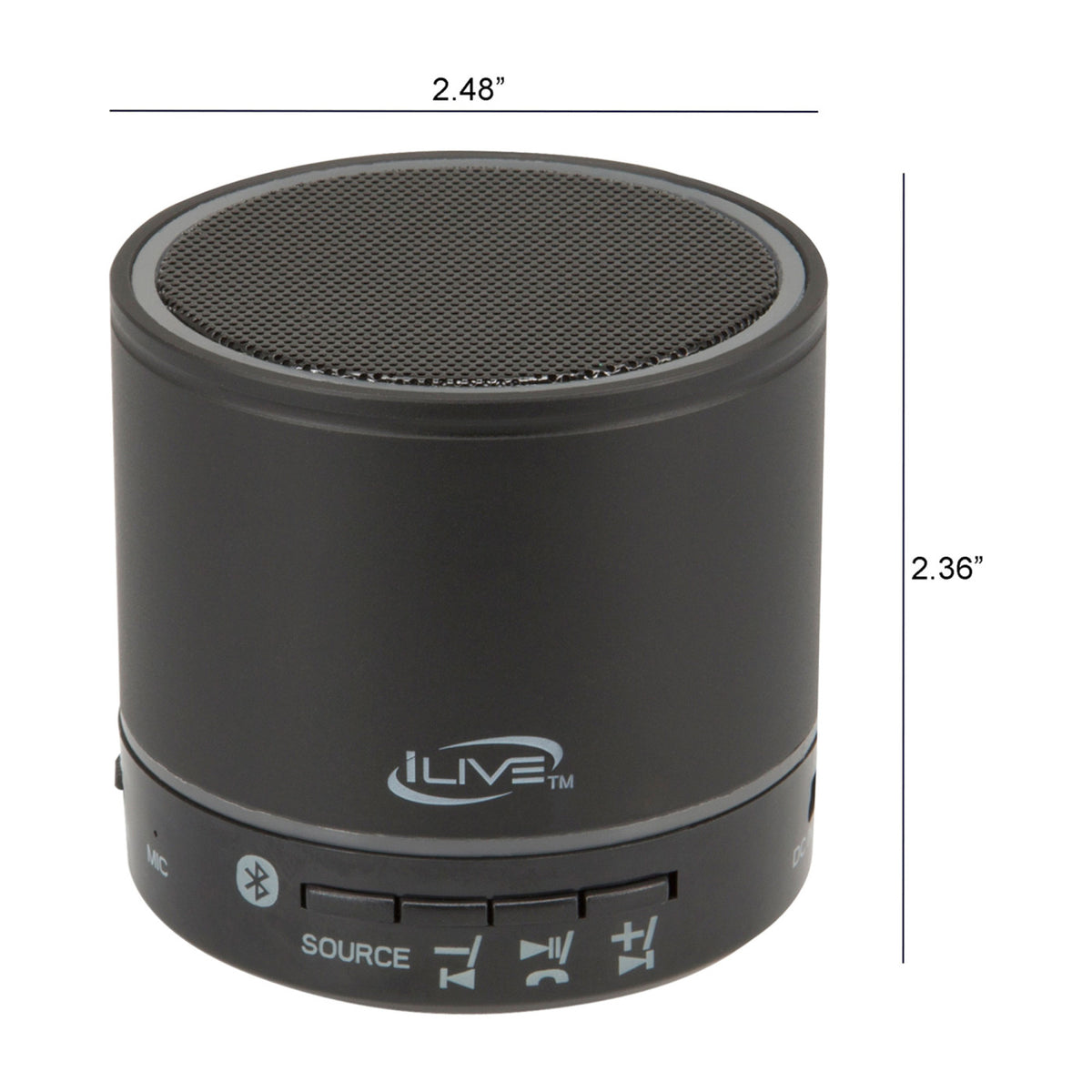 iLive Palm Size Bluetooth Speaker with Lights - Black - View 5
