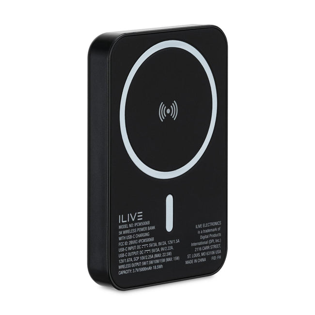iLive Wireless Charging Power Bank, 5,000 mAh