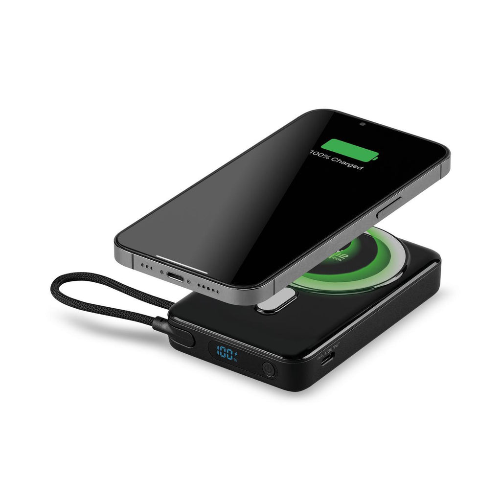 iLive Wireless Power Bank with Find My, 10,000 mAh Full Color - Black - View 11