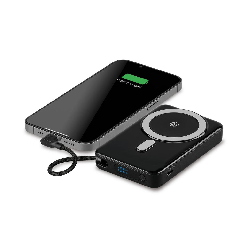 iLive Wireless Power Bank with Find My, 10,000 mAh Full Color - Black - View 9