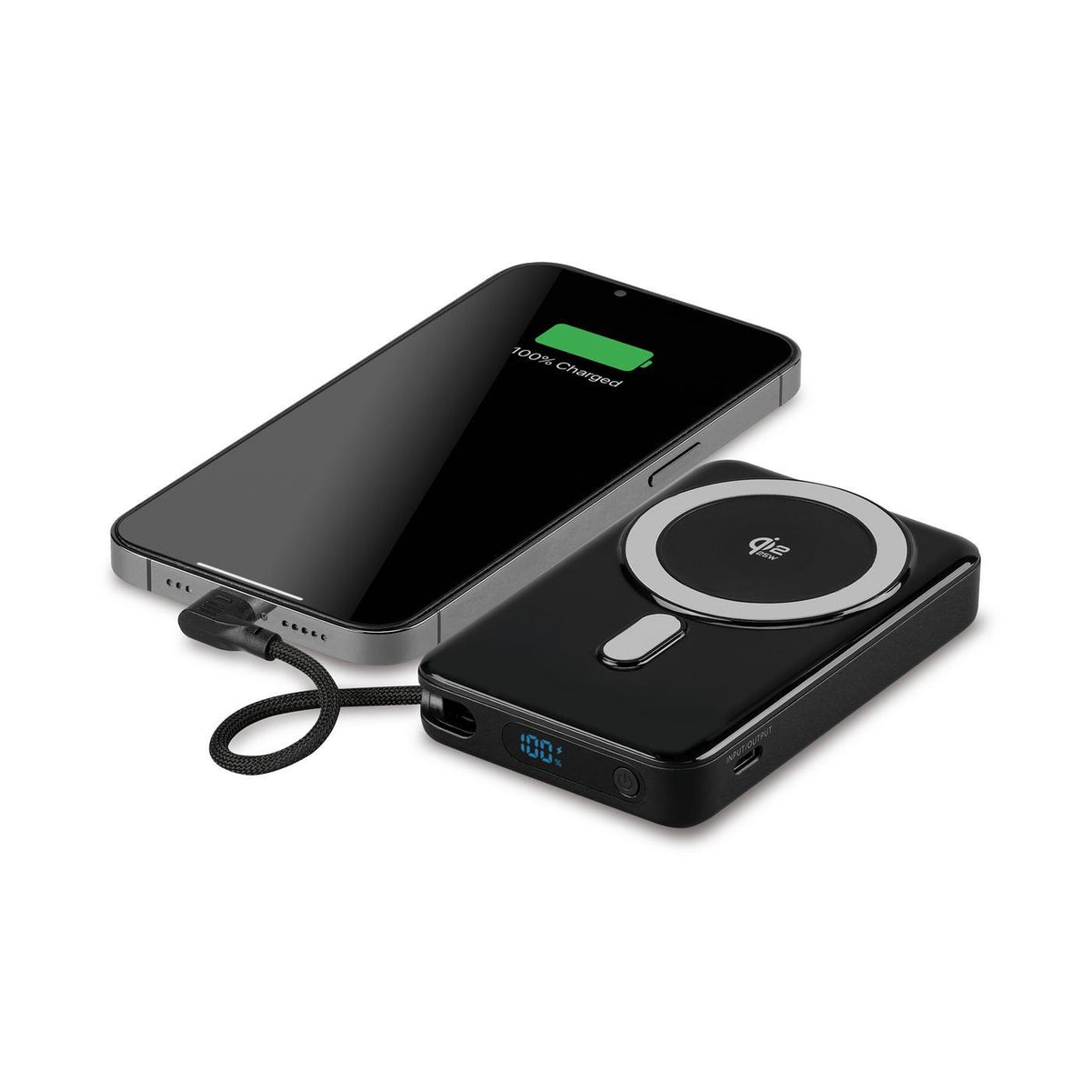 iLive Wireless Power Bank with Find My, 10,000 mAh Full Color - Black - View 9