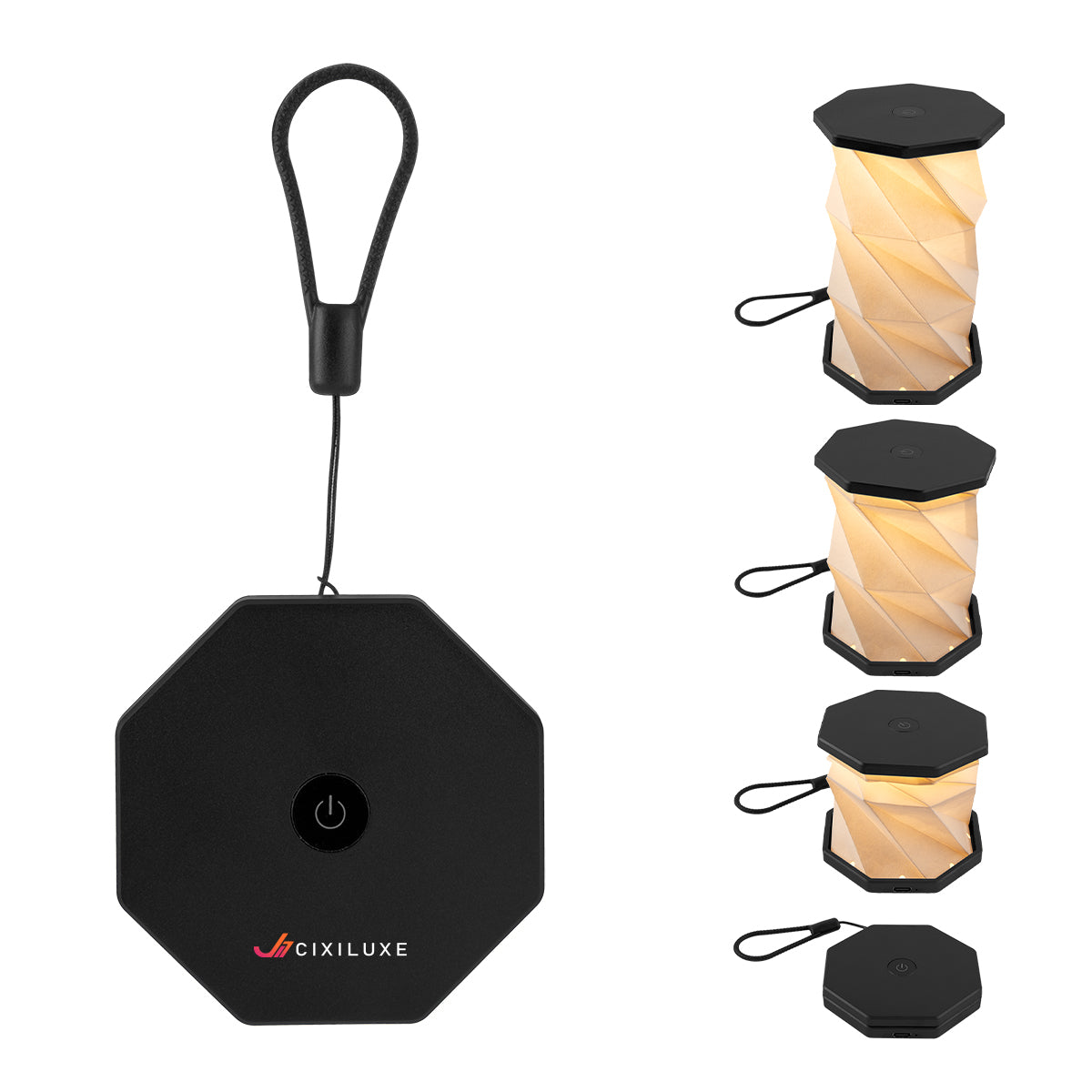 Illumates Folding Lamp, Mini - Black - Full Color