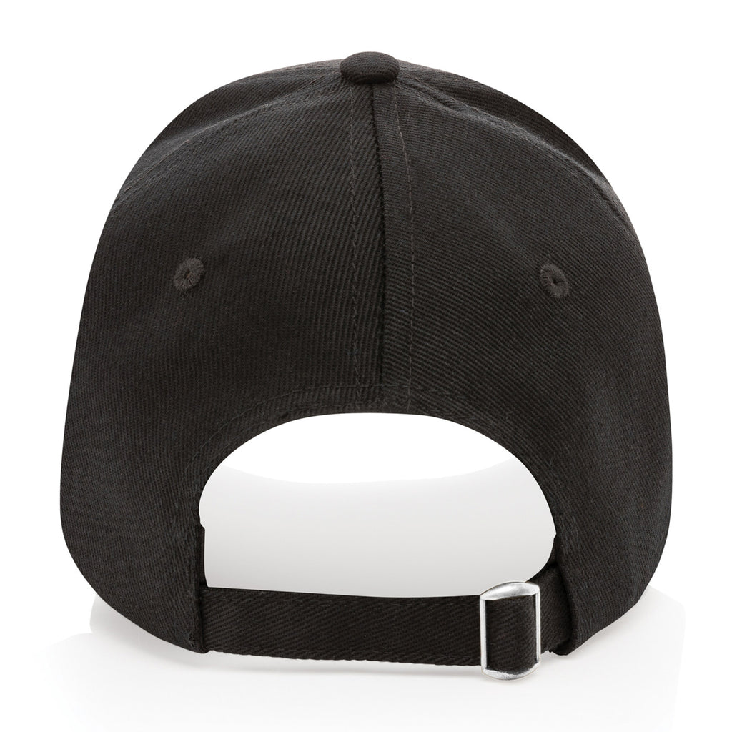 Impact Recycled Cotton Cap, 5 Panel Embroidery - Black - View 10