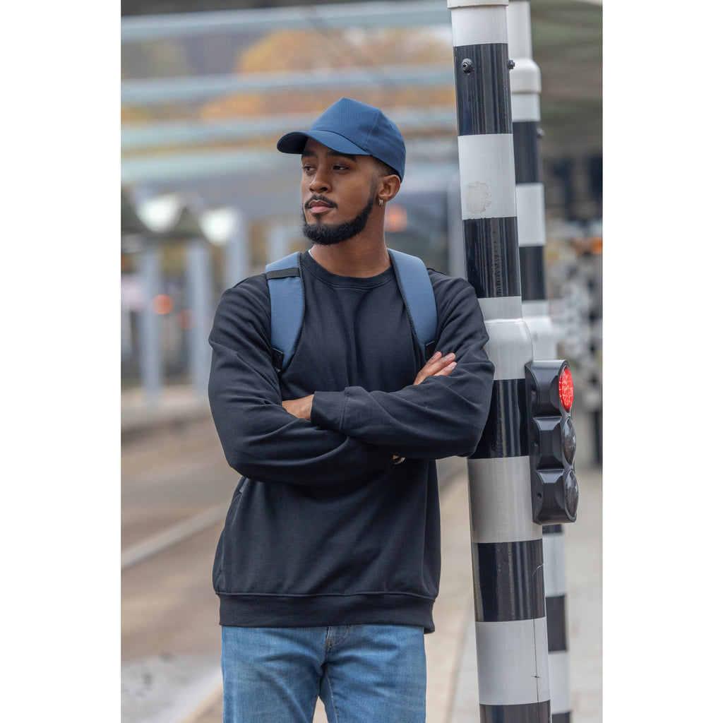 Impact Recycled Cotton Cap, 5 Panel Embroidery - Navy - View 7