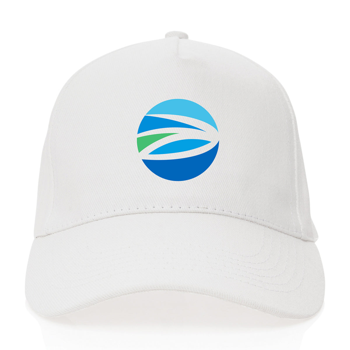 Impact Recycled Cotton Cap, 5 Panel Embroidery - White - View 2