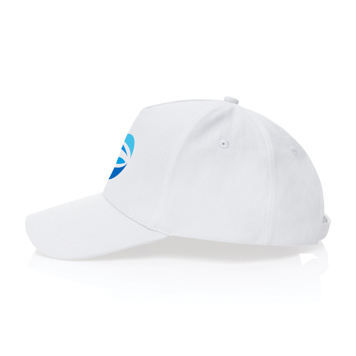 Impact Recycled Cotton Cap, 5 Panel Embroidery - White - View 3