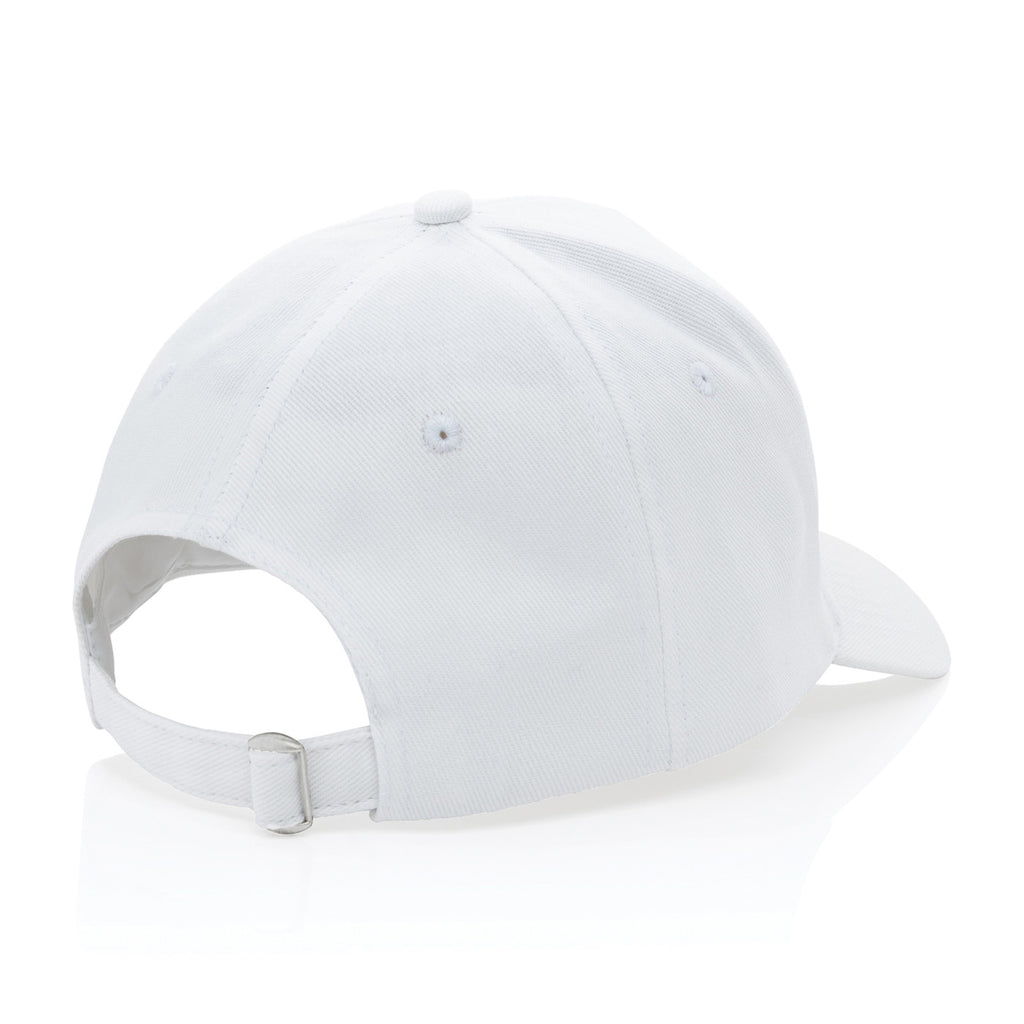 Impact Recycled Cotton Cap, 5 Panel Embroidery - White - View 4