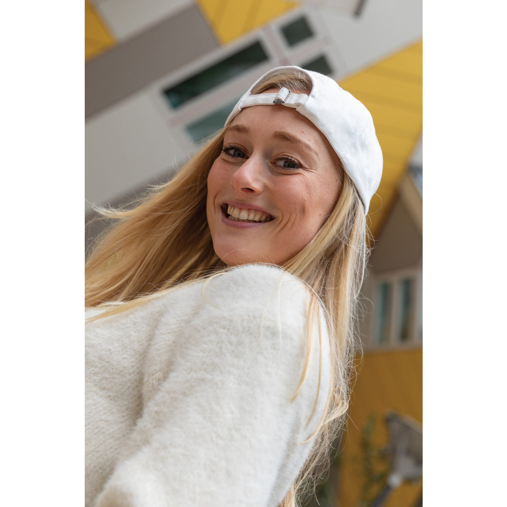 Impact Recycled Cotton Cap, 5 Panel Embroidery - White - View 6