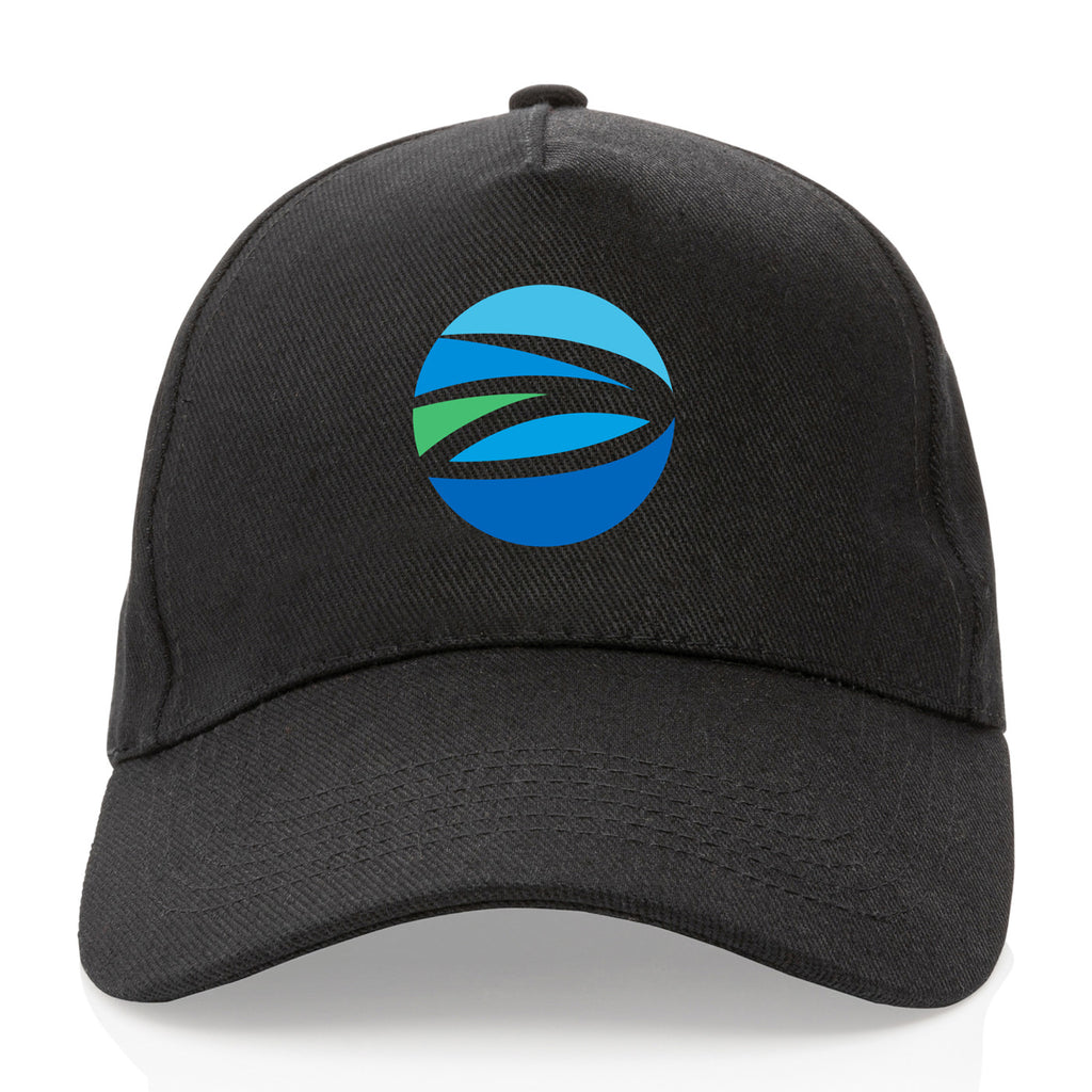 Impact Recycled Cotton Cap, 5 Panel Transfer - Black - View 4