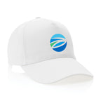 Impact Recycled Cotton Cap, 5 Panel Transfer - White - View 1