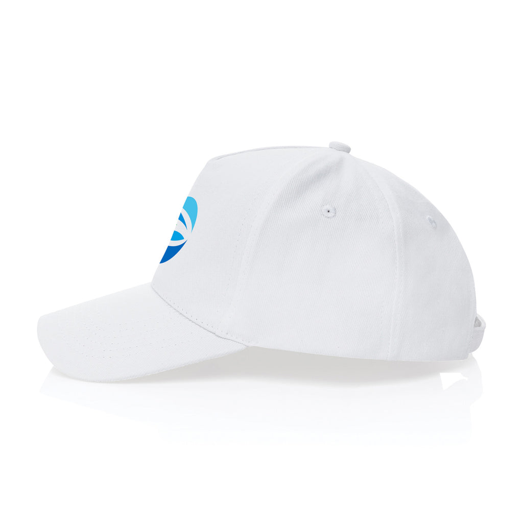 Impact Recycled Cotton Cap, 5 Panel Transfer - White - View 3