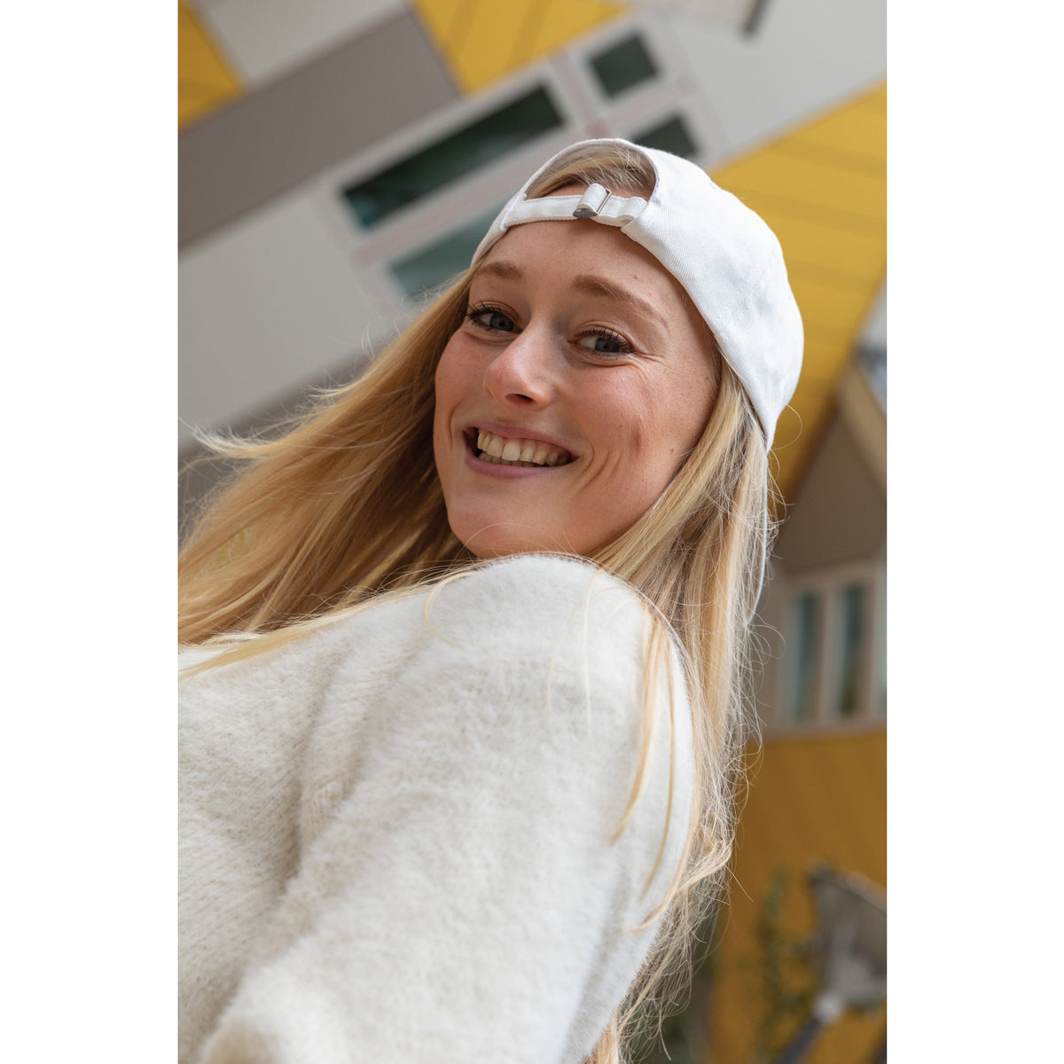 Impact Recycled Cotton Cap, 5 Panel Transfer - White - View 6