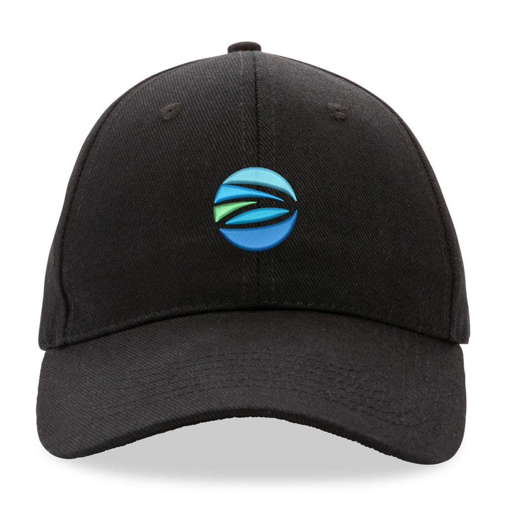 Impact Recycled Cotton Cap, 6 Panel Embroidery - Black - View 2
