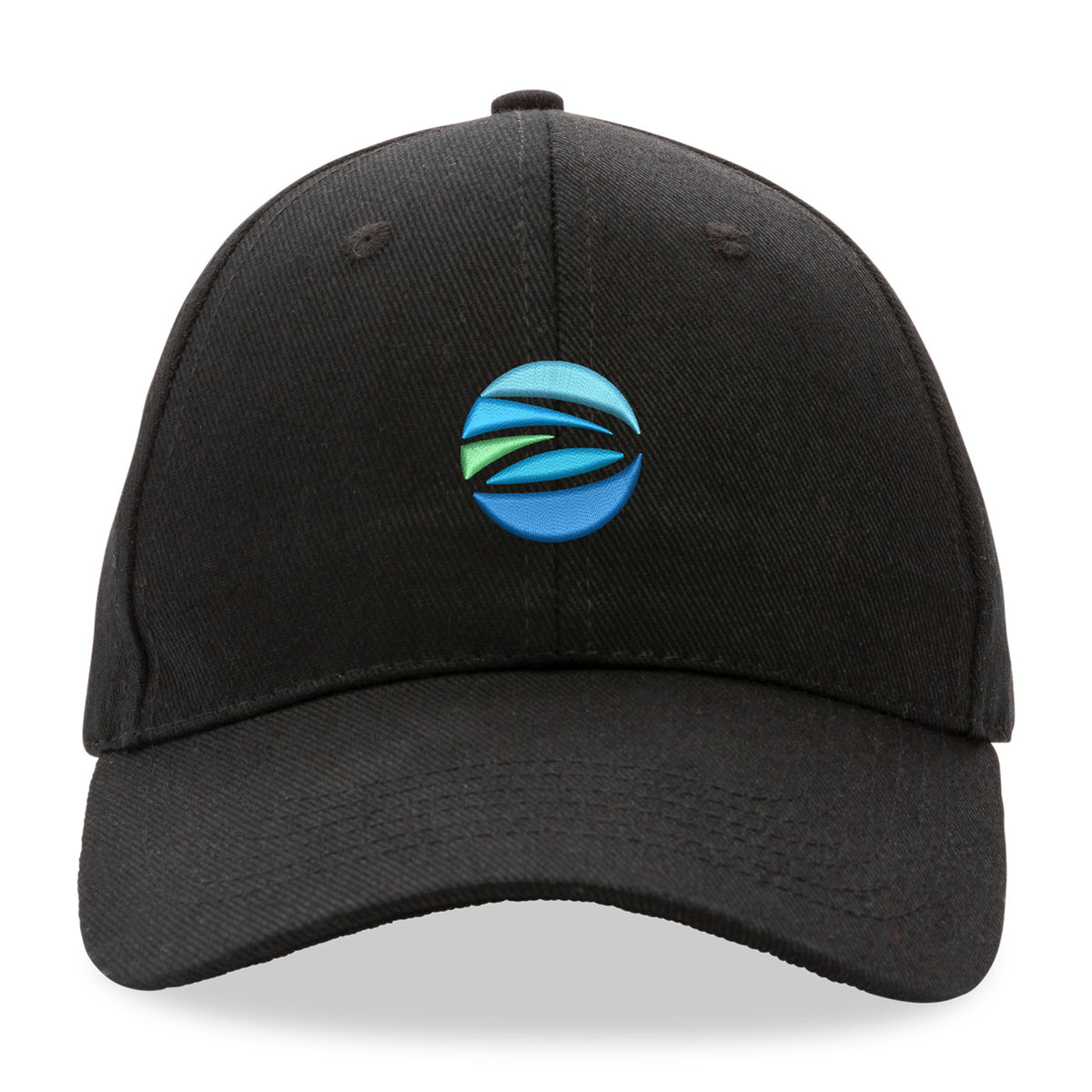 Impact Recycled Cotton Cap, 6 Panel Embroidery - Black - View 2