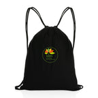 Impact Recycled Cotton Drawstring Backpack, 145 gsm Embroidery - Black - View 1