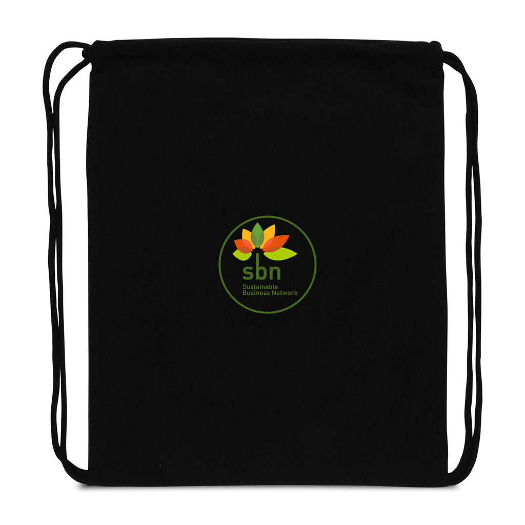 Impact Recycled Cotton Drawstring Backpack, 145 gsm Embroidery - Black - View 2