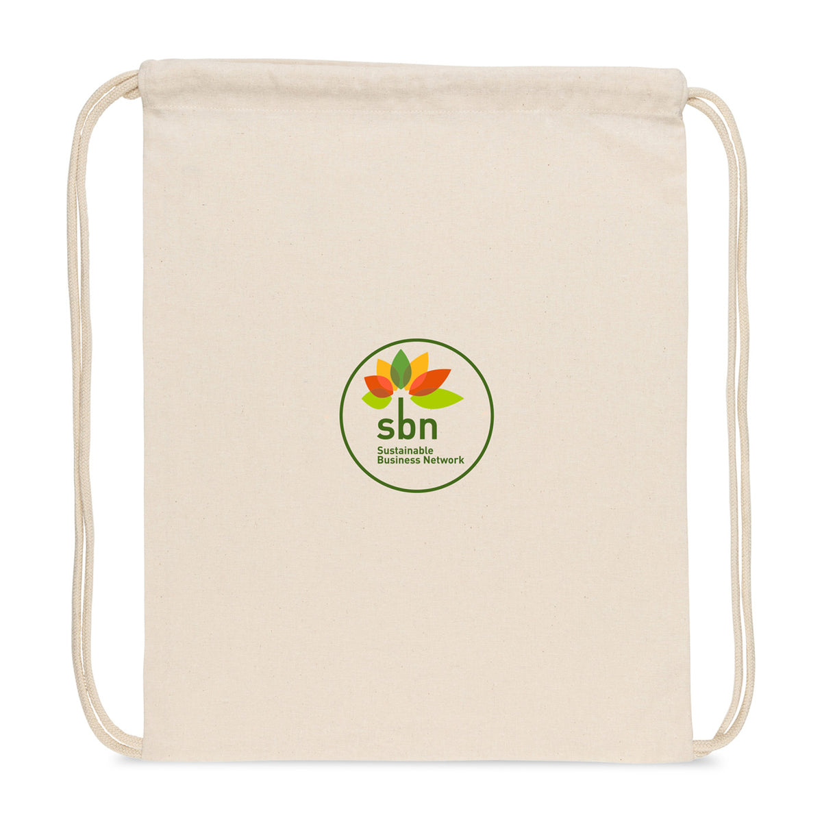 Impact Recycled Cotton Drawstring Backpack, 145 gsm Embroidery - Off White - View 2