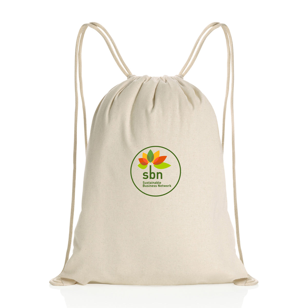 Impact Recycled Cotton Drawstring Backpack, 145 gsm Transfer - Off White - View 1