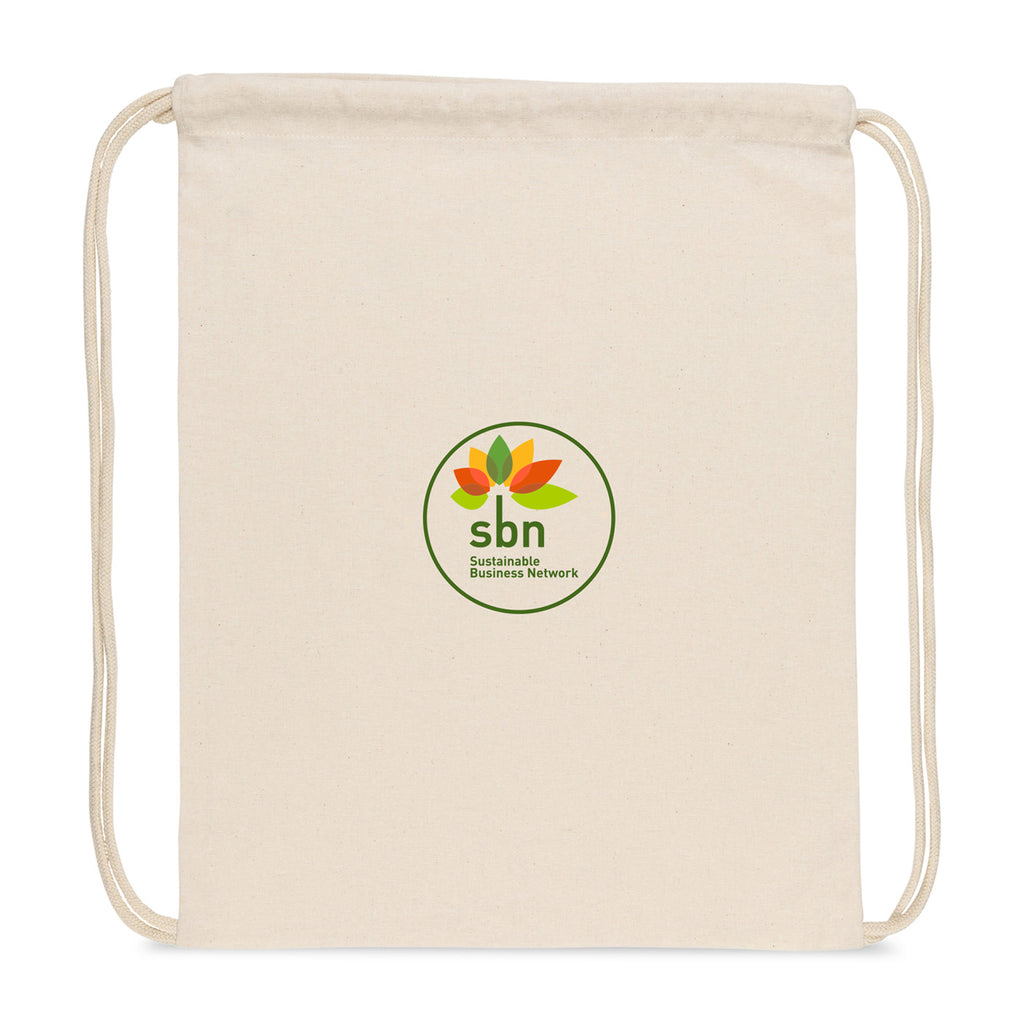 Impact Recycled Cotton Drawstring Backpack, 145 gsm Transfer - Off White - View 2