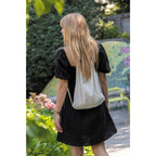 Impact Recycled Cotton Drawstring Backpack, 145 gsm Transfer - Off White - View 3