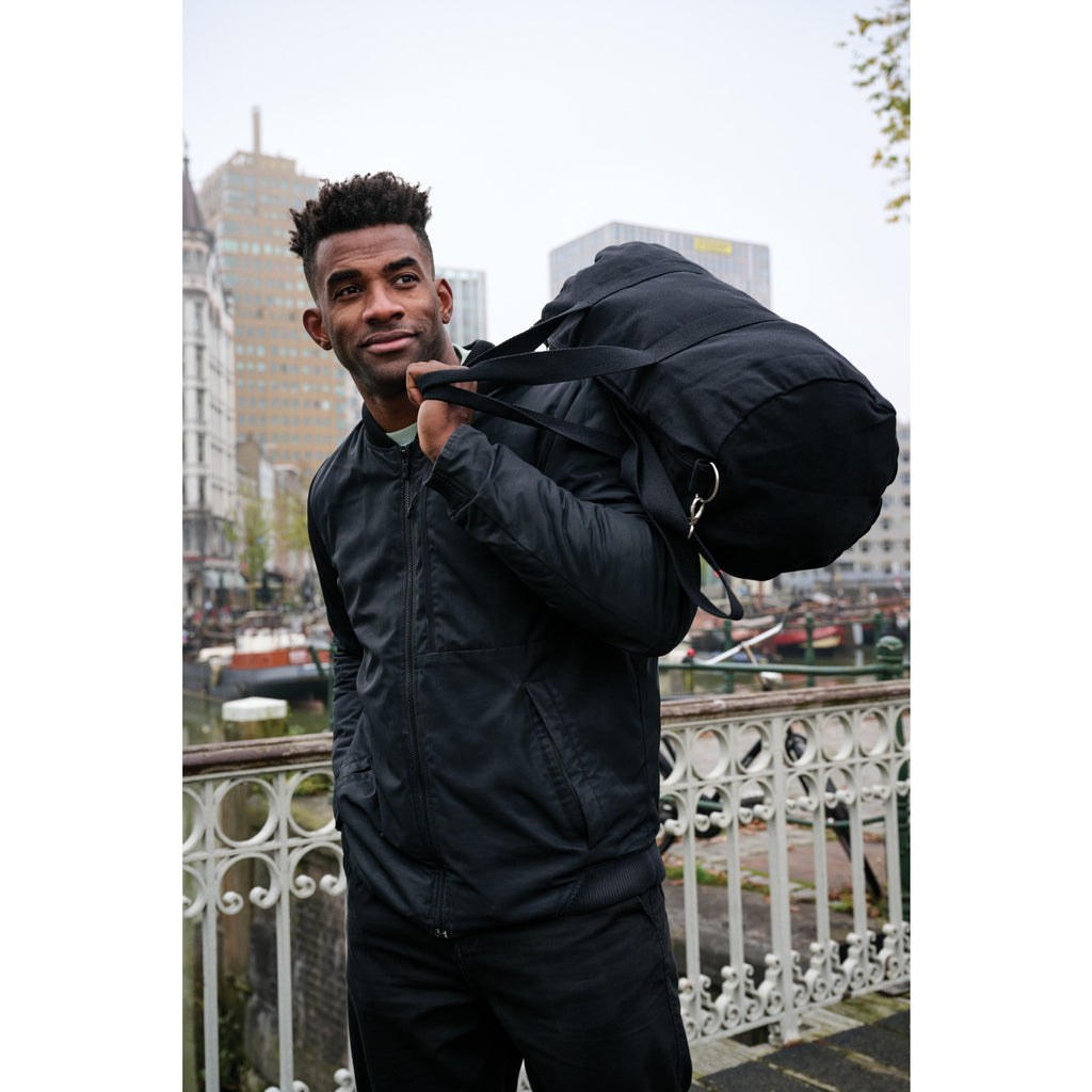 Impact Undyed Recycled Canvas Duffel, 285 gsm Embroidery - Black - View 4