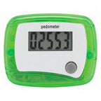 In Shape Step Counter Pedometer with Belt Clip - TrGrn - Front Straight