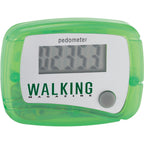 In Shape Step Counter Pedometer with Belt Clip - TrGrn - Front