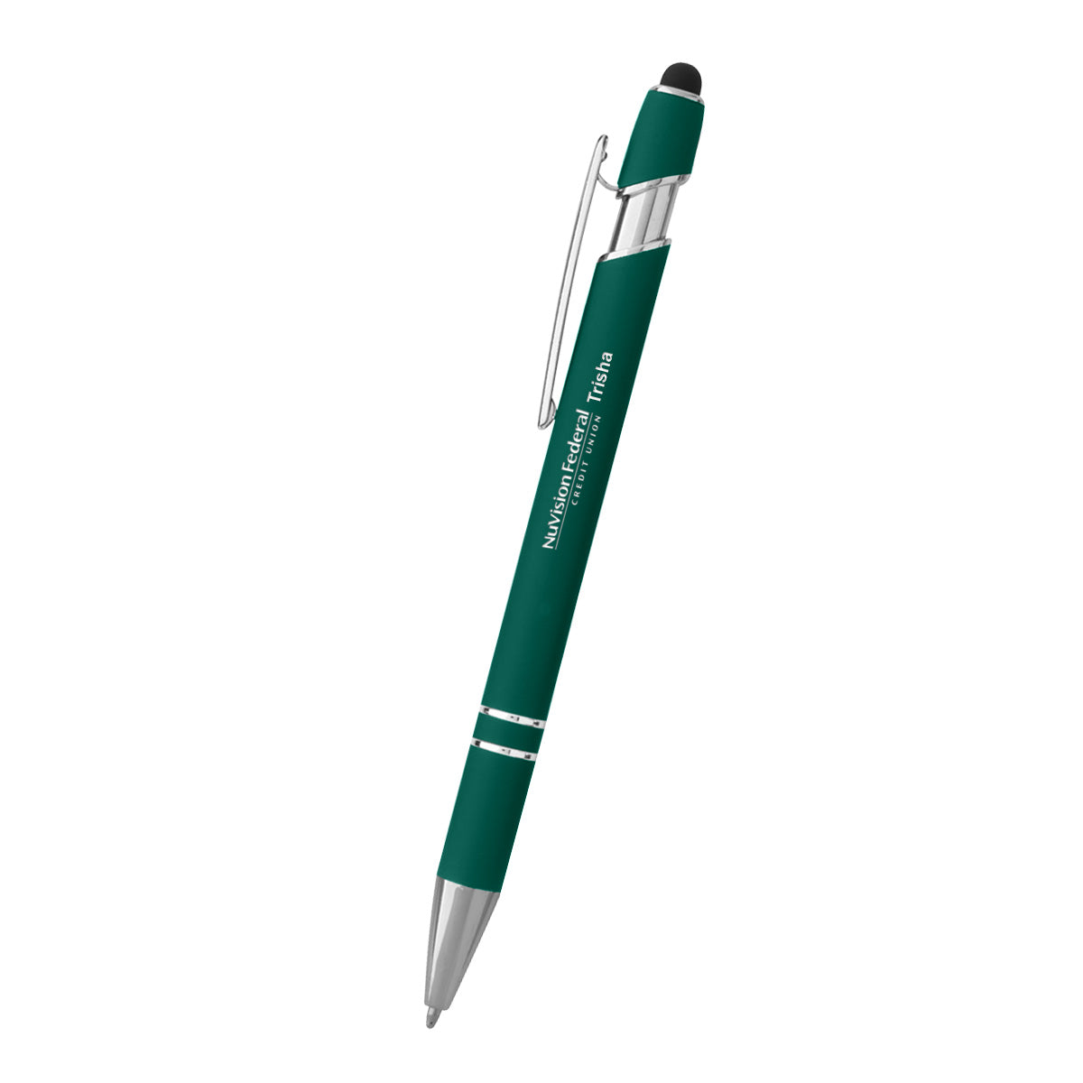 Incline Stylus Pen in Recycled Aluminum - Green - Laser Engraving