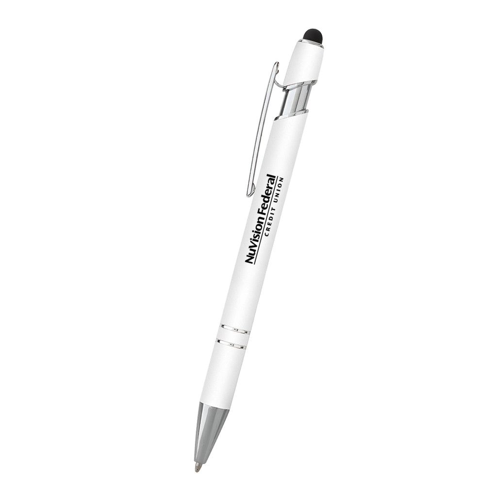 Incline Stylus Pen in Recycled Aluminum - Recycled White - Silk Screen