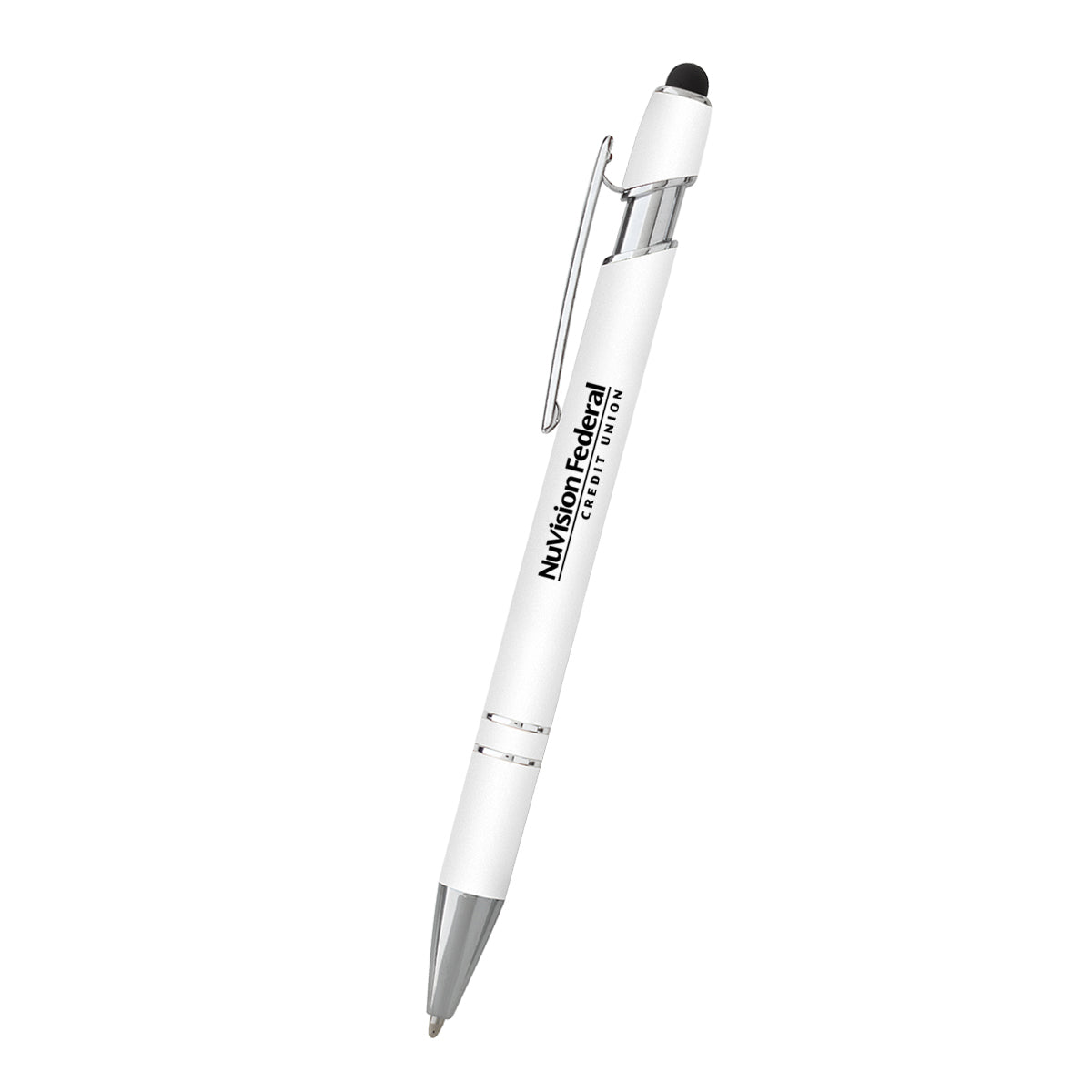 Incline Stylus Pen in Recycled Aluminum - Recycled White - Silk Screen