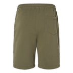 Independent Trading Co. Men's Midweight Fleece Shorts - Army - Back