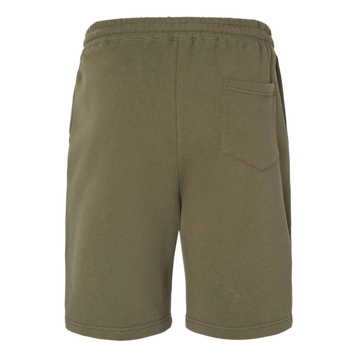 Independent Trading Co. Men's Midweight Fleece Shorts - Army - Back