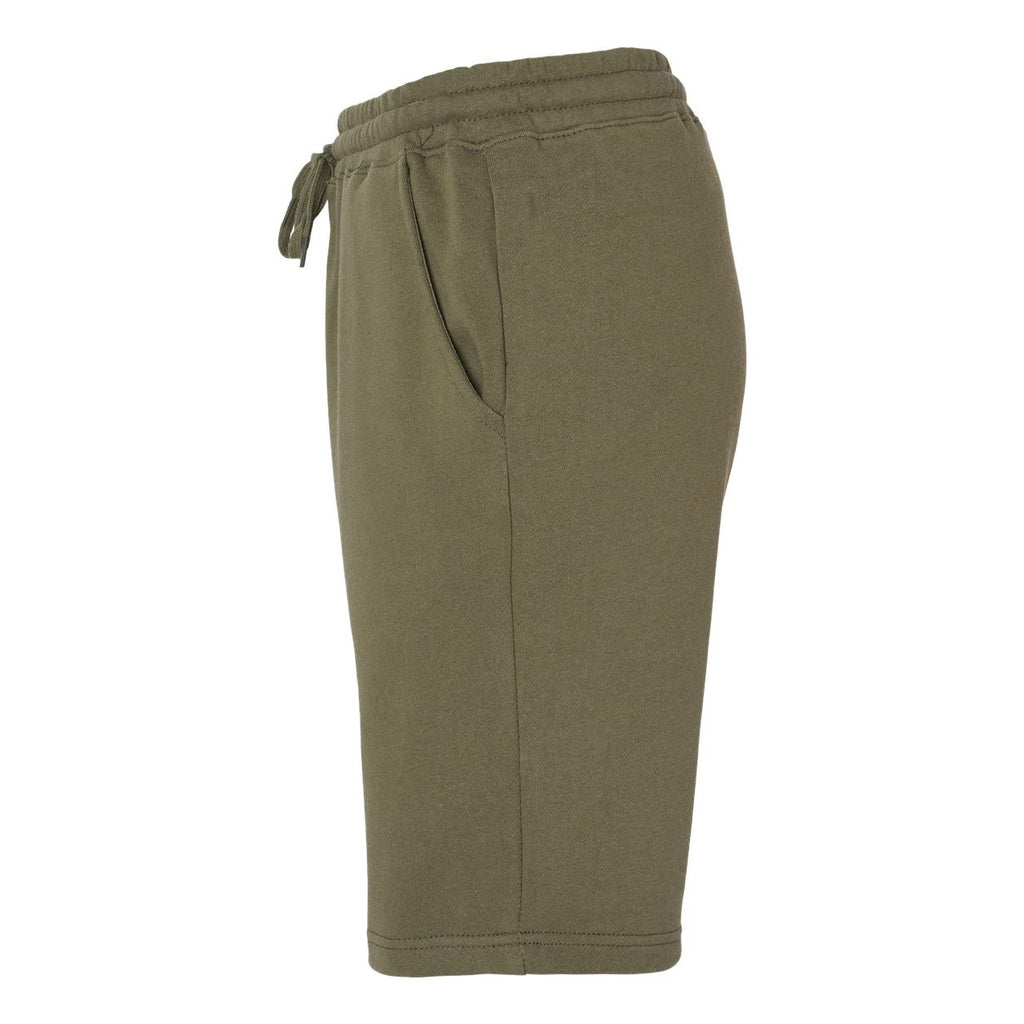 Independent Trading Co. Men's Midweight Fleece Shorts - Army - Direct Side