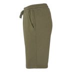 Independent Trading Co. Men's Midweight Fleece Shorts - Army - Direct Side