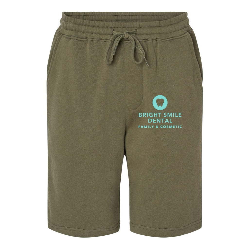 Independent Trading Co. Men's Midweight Fleece Shorts - Army - Front