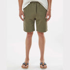 Independent Trading Co. Men's Midweight Fleece Shorts - Army - On Model Front