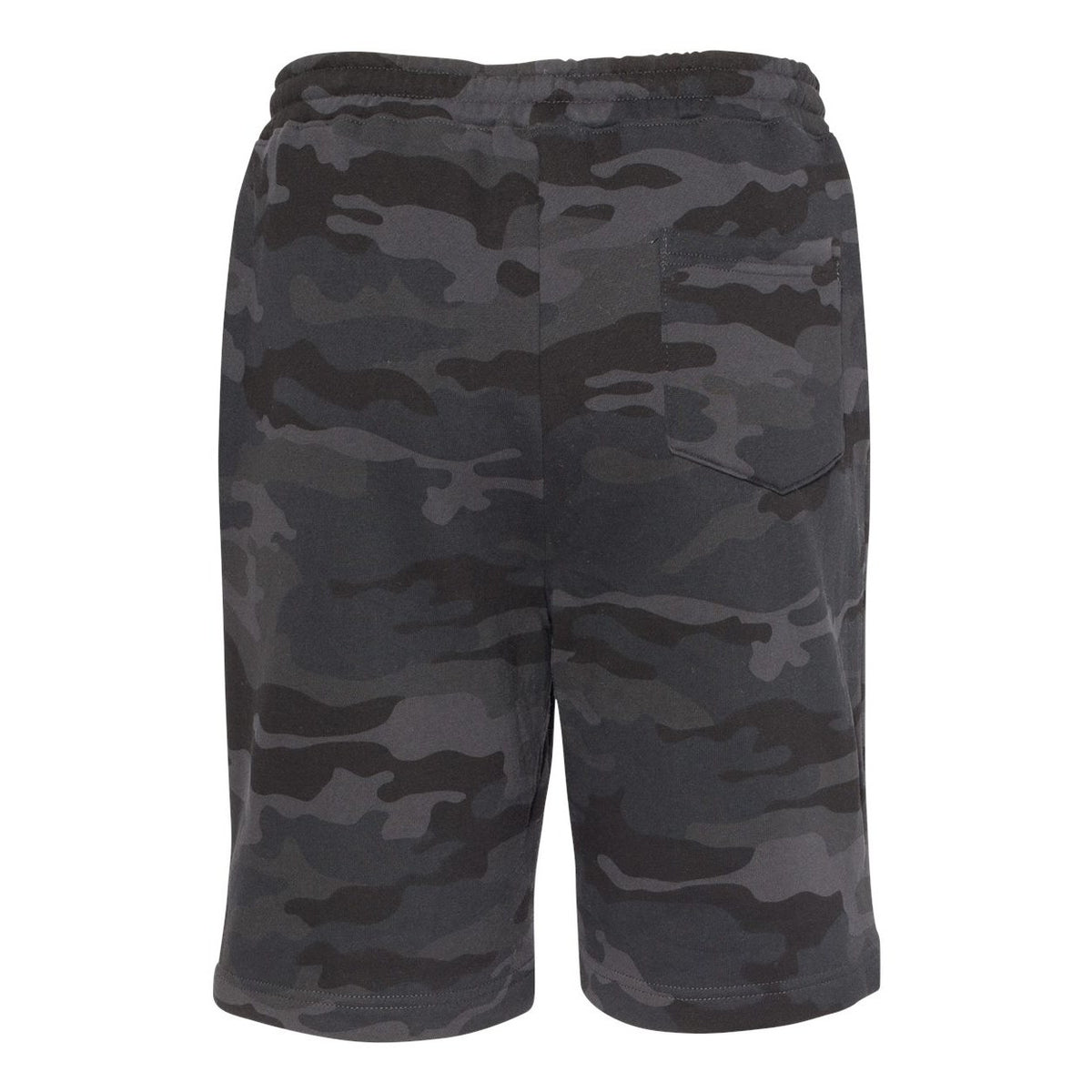 Independent Trading Co. Men's Midweight Fleece Shorts - Black Camo - Back
