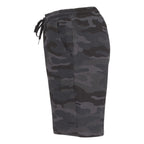 Independent Trading Co. Men's Midweight Fleece Shorts - Black Camo - Direct Side