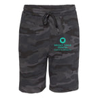 Independent Trading Co. Men's Midweight Fleece Shorts - Black Camo - Front