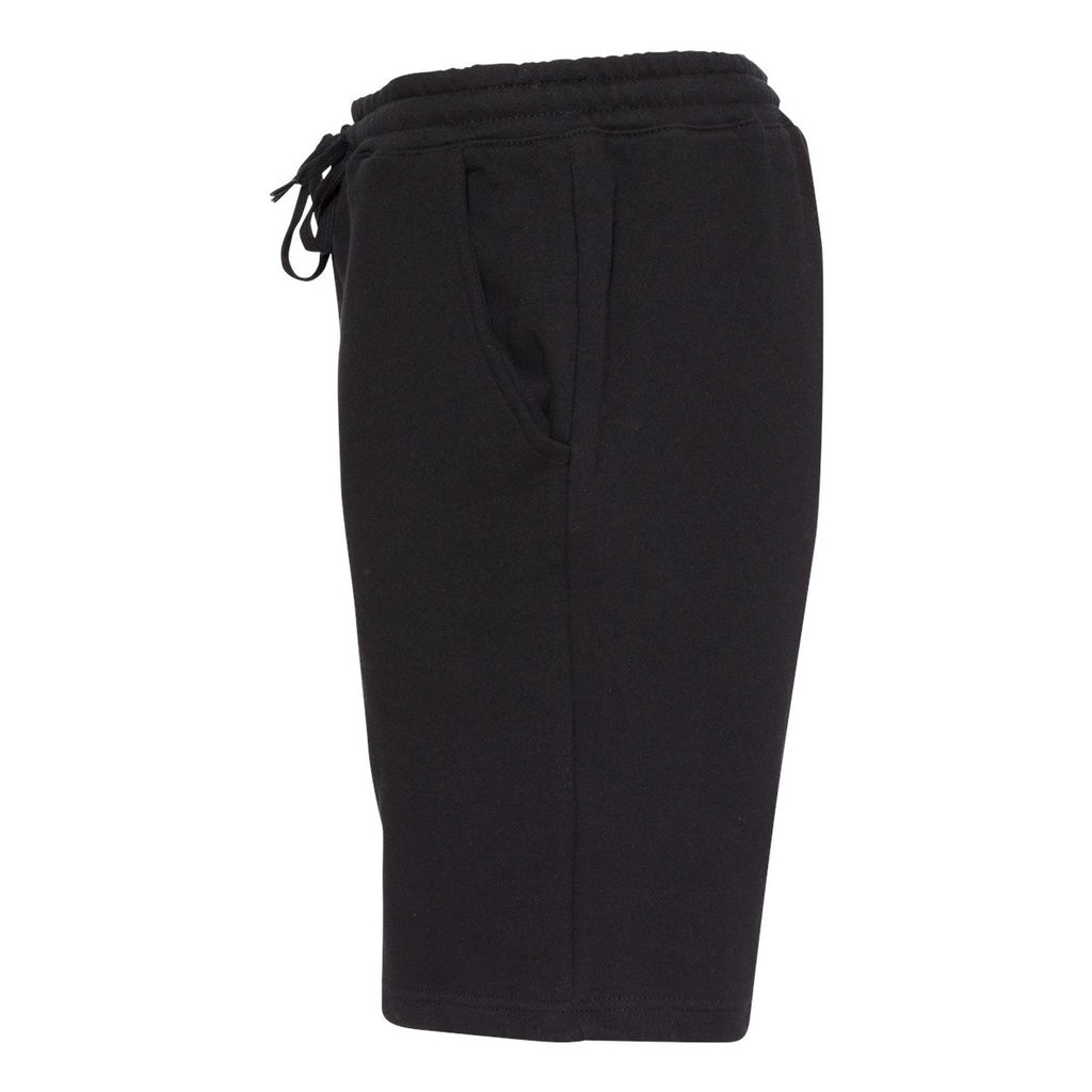 Independent Trading Co. Men's Midweight Fleece Shorts - Black - Direct Side