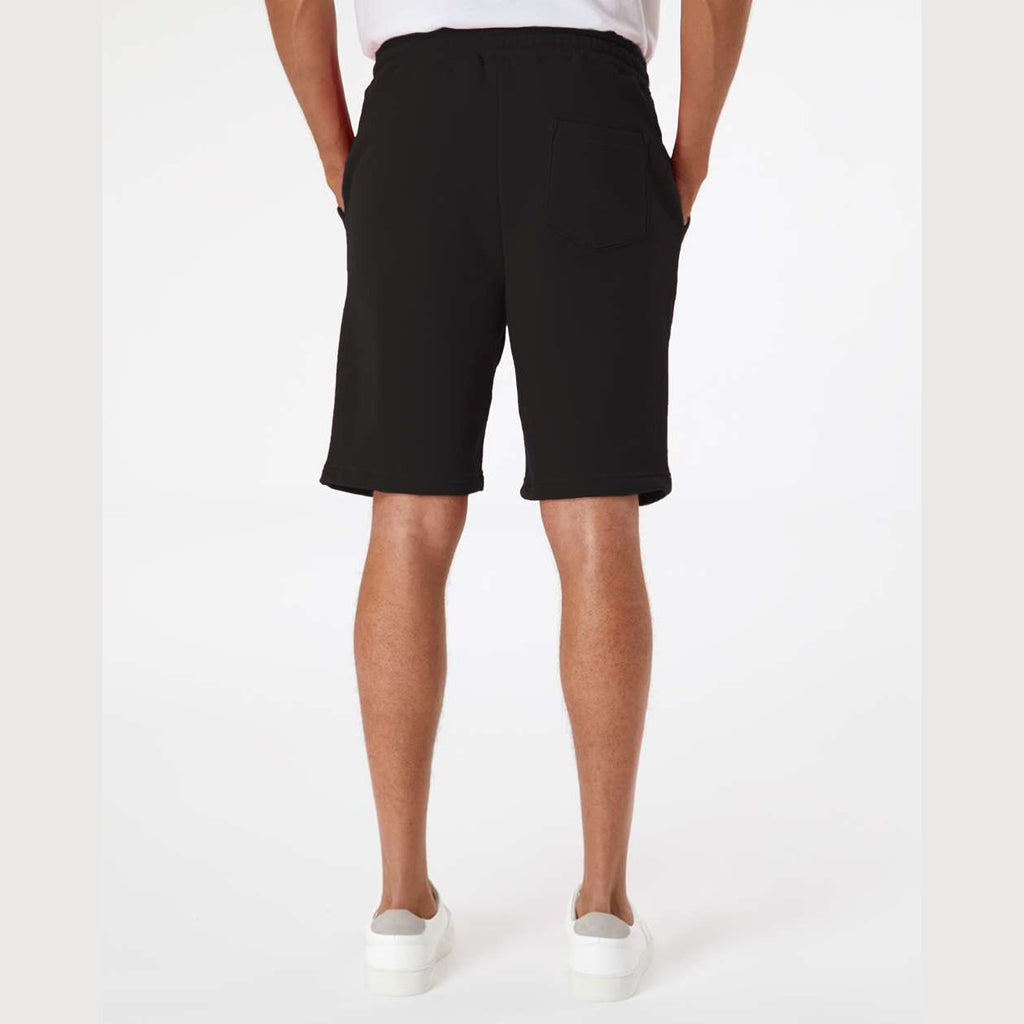 Independent Trading Co. Men's Midweight Fleece Shorts - Black - On Model Back