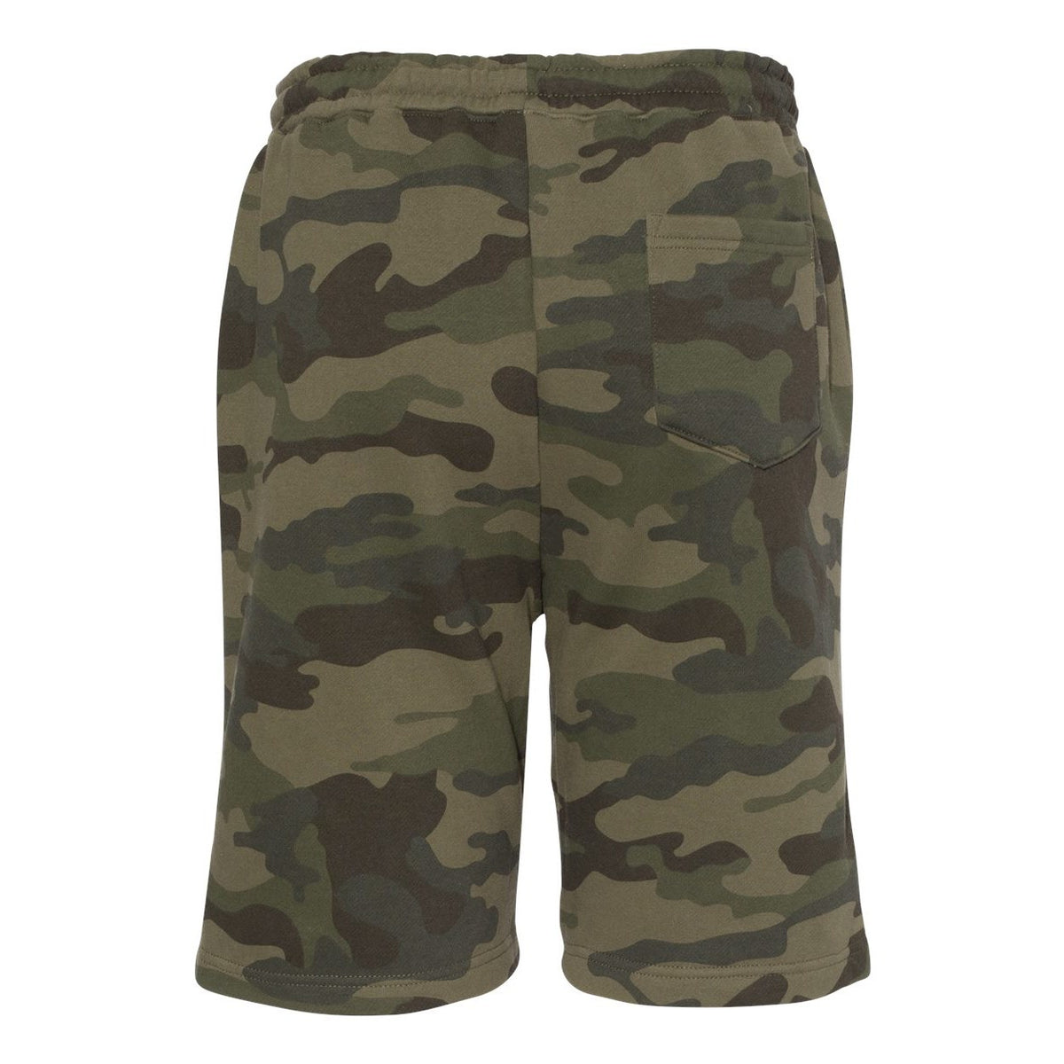 Independent Trading Co. Men's Midweight Fleece Shorts - Forest Camo - Back