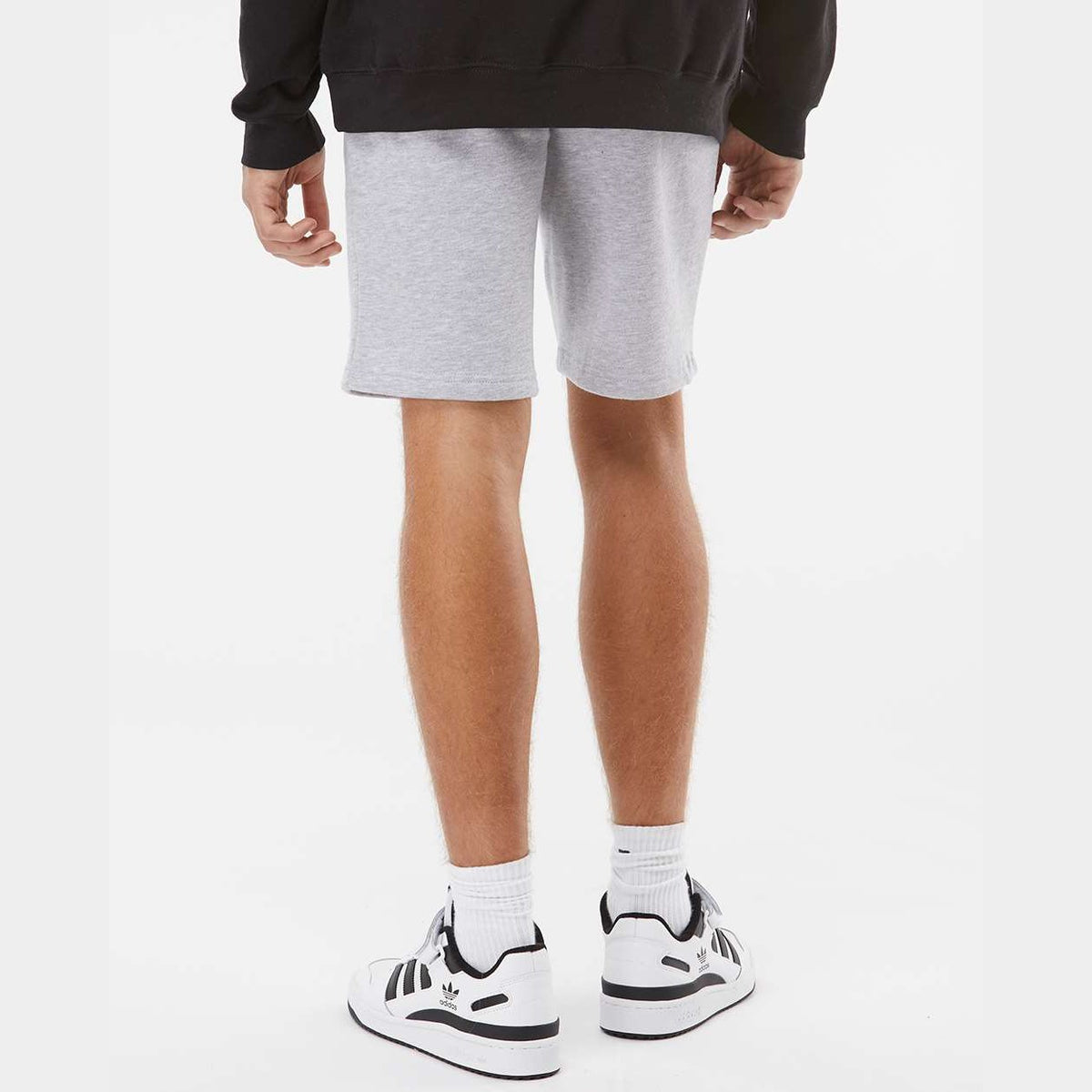 Independent Trading Co. Men's Midweight Fleece Shorts - Grey Heather - On Model Back
