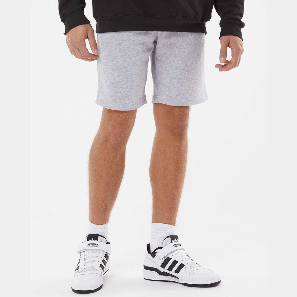 Independent Trading Co. Men's Midweight Fleece Shorts - Grey Heather - On Model Front