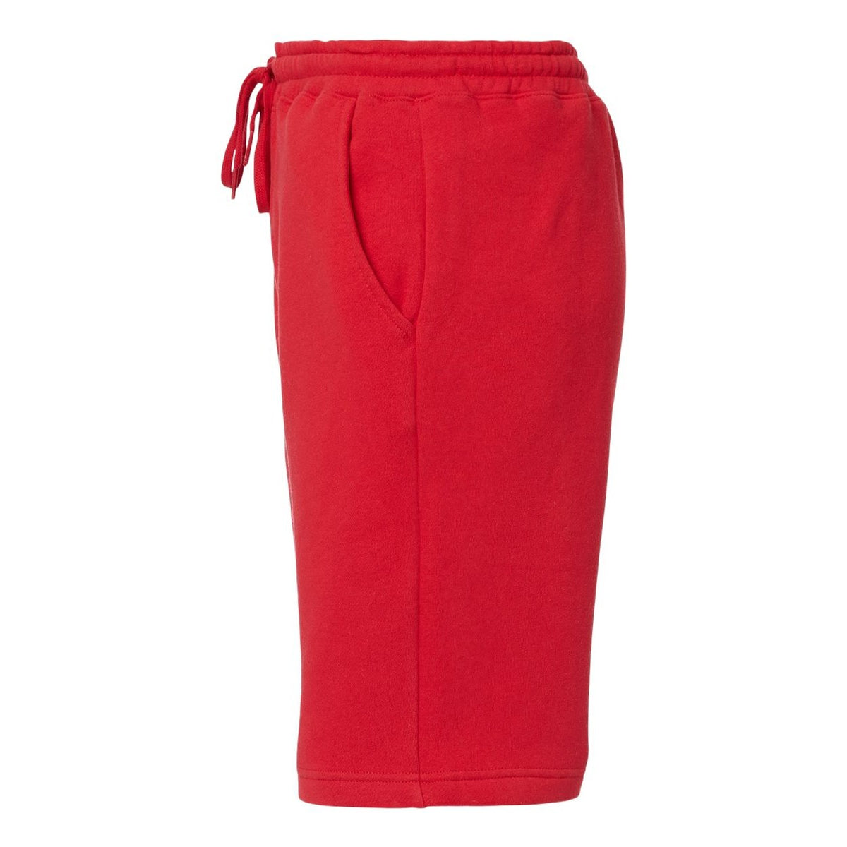 Independent Trading Co. Men's Midweight Fleece Shorts - Red - Direct Side