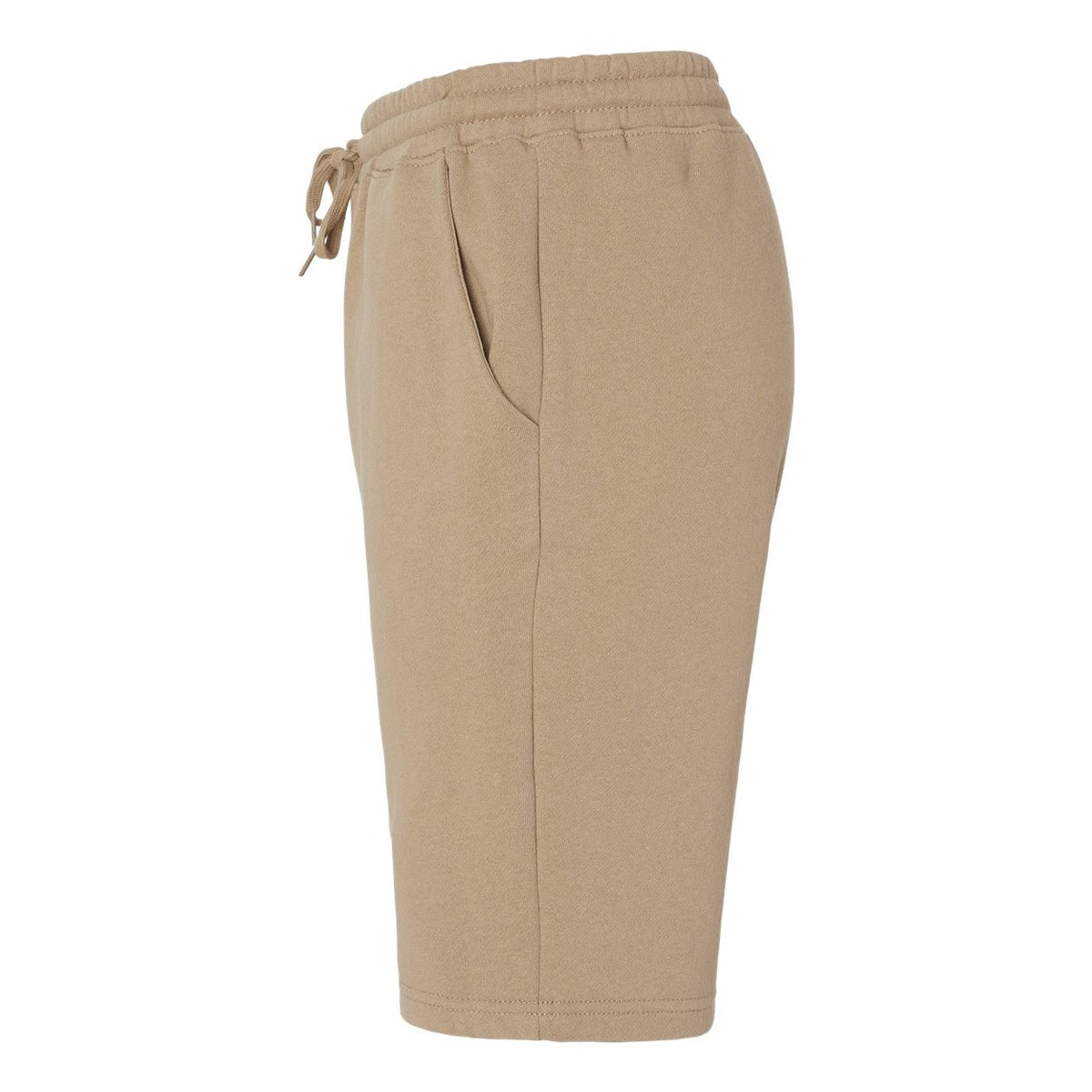 Independent Trading Co. Men's Midweight Fleece Shorts - Sandstone - Direct Side